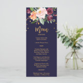 Carte de menu du dîner d'automne Floral (Debout devant)