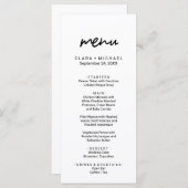Carte de menu du dîner de calligraphie Whimsical (Devant / Derrière)