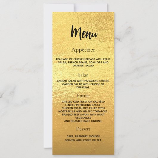 Carte de menu du dîner du programme d'anniversaire (Dos)