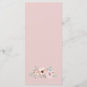 Carte de menu du dîner Dusty Rose Florals (Dos)