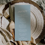 Carte de menu du dîner Mariage Aqua Beach Coordina<br><div class="desc">Cette carte de menu pour dîner mariage de la plage d'aqua est parfaite pour un mariage de destination tropicale. Le design, simple et moderne, est époustouflant, turquoise, turquoise et bleu clair évoquant la mer. Il est associé à une magnifique calligraphie élégante. Ce menu peut être utilisé pour une réception de...</div>