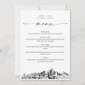 Carte de menu du dîner Mariage Atlanta Skyline 5x7 (Devant)