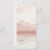 Carte de menu du dîner Mariage Blush Mountain Rang (Dos)