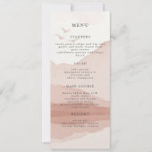 Carte de menu du dîner Mariage Blush Mountain Rang (Devant)