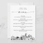 Carte de menu du dîner Mariage Denver Skyline 5x7 (Devant)