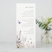 Carte de menu du Jardin aux papillons Lilac Fleur  (Debout devant)