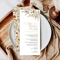 Carte de menu du Jardin Fleur sauvage Boho Fall Ma