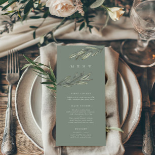 Carte de menu du Mariage À feuillage persistant ro