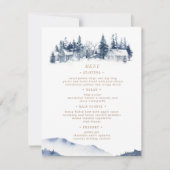 Carte de menu du Mariage Blue Mountain Rustic (Devant)