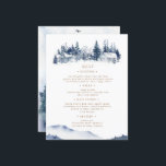 Carte de menu du Mariage Blue Mountain Rustic<br><div class="desc">Notre collection "Blue Mountain Mariage" présente des paysages aquarellés dans les tons bleus avec une touche de vert. Toutes les informations sont dans une combinaison de script et une police serif qui apporte de l'élégance à elle. Consultez notre magasin pour plus d'articles de cette collection et contactez-nous par conversation ou...</div>