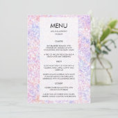 Carte de menu du Mariage couleur aquarelle (Debout devant)