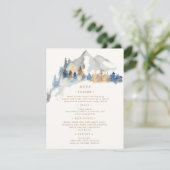 Carte de menu du Mariage d'aquarelle Rustic Mounta (Debout devant)