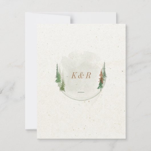 Carte de menu du Mariage d'aquarelle Rustic Mounta (Dos)