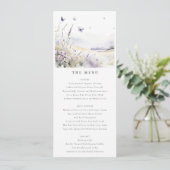Carte de menu du Mariage de papillon Fleur sauvage (Debout devant)