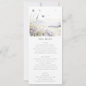 Carte de menu du Mariage de papillon Fleur sauvage (Devant)
