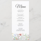 Carte de menu du Mariage de prairie Fleur sauvage  (Devant)