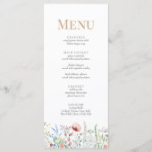Carte de menu du Mariage de prairie minuscule Fleu (Devant)