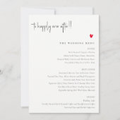 Carte de menu du Mariage de script de coeur rouge (Devant)