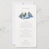 Carte de menu du Mariage Green Blue Pine Woods Mou (Devant)