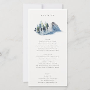 Carte de menu du Mariage Green Blue Pine Woods Mou