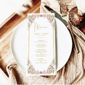 Carte de menu du Mariage Meadow Fleur sauvage colo