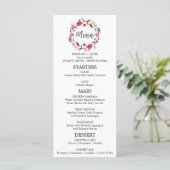 Carte de menu du Mariage romantique Fairytale Wrea (Debout devant)