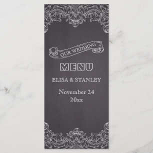 Carte de menu du mariage vintage et du tableau de 