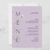 Carte de menu du Mariage violet botanique 5x7" (Devant)