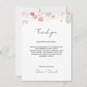 Carte de menu du Merci Mariage fleur sauvage Note (Devant)