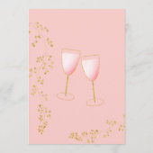 Carte de menu du Nouvel An Champagne Toast Pink an (Dos)