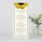 Carte de menu du tournesol du pays (Debout devant)