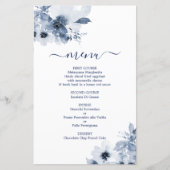 Carte de menu Dusty Blue Floral (Devant)