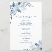 Carte de menu Dusty Blue Floral (Devant)