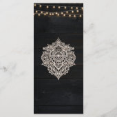 Carte de Menu Élégance Rustique Noir et Blanc (Dos)