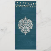 Carte de menu Elégance rustique Turquoise foncée (Dos)