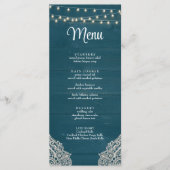 Carte de menu Elégance rustique Turquoise foncée (Devant)