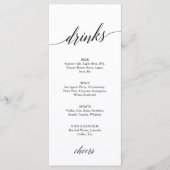 Carte de menu Elégant Black Calligraphy (Devant)