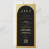 Carte de menu Elegant Black Gold Mariage (Devant)
