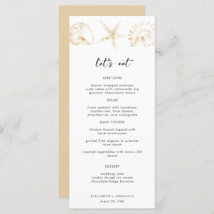 Carte de menu Elegant Gold Destination Wedding