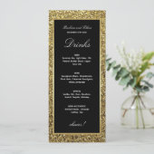 Carte de menu Elegant Gold et Black Drink (Debout devant)