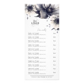 Carte de menu élégant noir et blanc pour les servi (Devant)