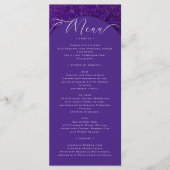 Carte de menu Elegant Purple Mariage damassé (Devant)