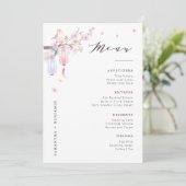 Carte de menu Elegant Rose Floral Mariage (Debout devant)