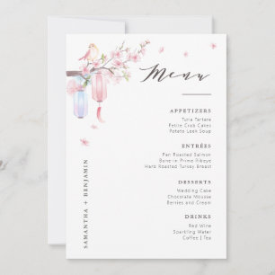 Carte de menu Elegant Rose Floral Mariage