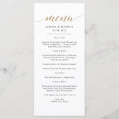 Carte de menu élégante avec calligraphie dorée (Devant)