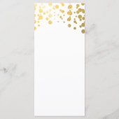 Carte de menu élégante avec confettis blanc et or (Dos)