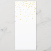 Carte de menu élégante avec confettis dorés petits (Dos)