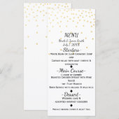 Carte de menu élégante avec confettis or petit bla (Devant / Derrière)