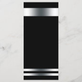 Carte de menu élégante chic simple argent et noir (Dos)