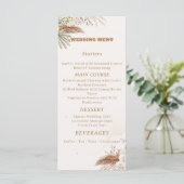 Carte de Menu Élégante de Mariage Floral (Debout devant)